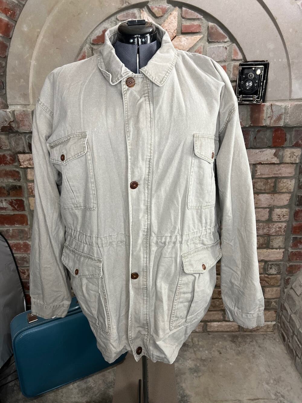 utility jacket vintage safari style khaki